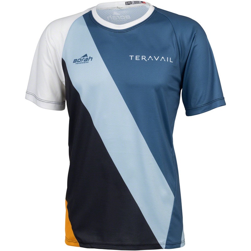 Teravail Waypoint Men’s MTB Jersey – White, Blue, Lite Blue, Black, Gold, Small