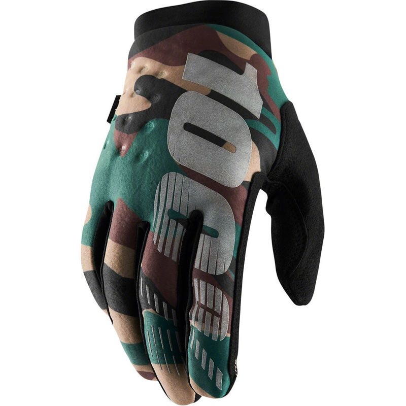 100% Brisker Gloves – Camo/Black Full Finger Men’s Medium
