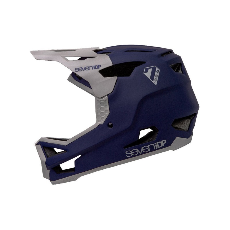 7 iDP Project.23 Glass Fiber Full Face Helmet – Matt Deep Space Blue-Gloss Gray