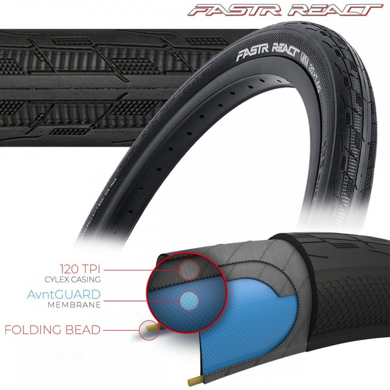 TIOGA FASTR REACT BLK LBL Tires  – 120 TPI – Folding Bead