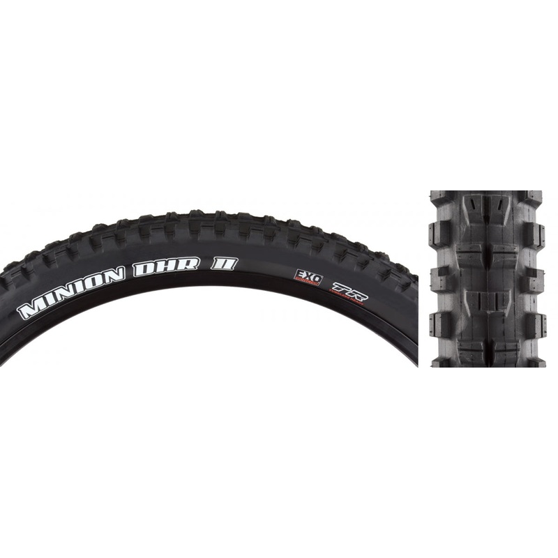Maxxis Minion DHR II Tire 26×2.4 Tubeless Blk Dual Compound EXO Wide Trail MTB TB72910000