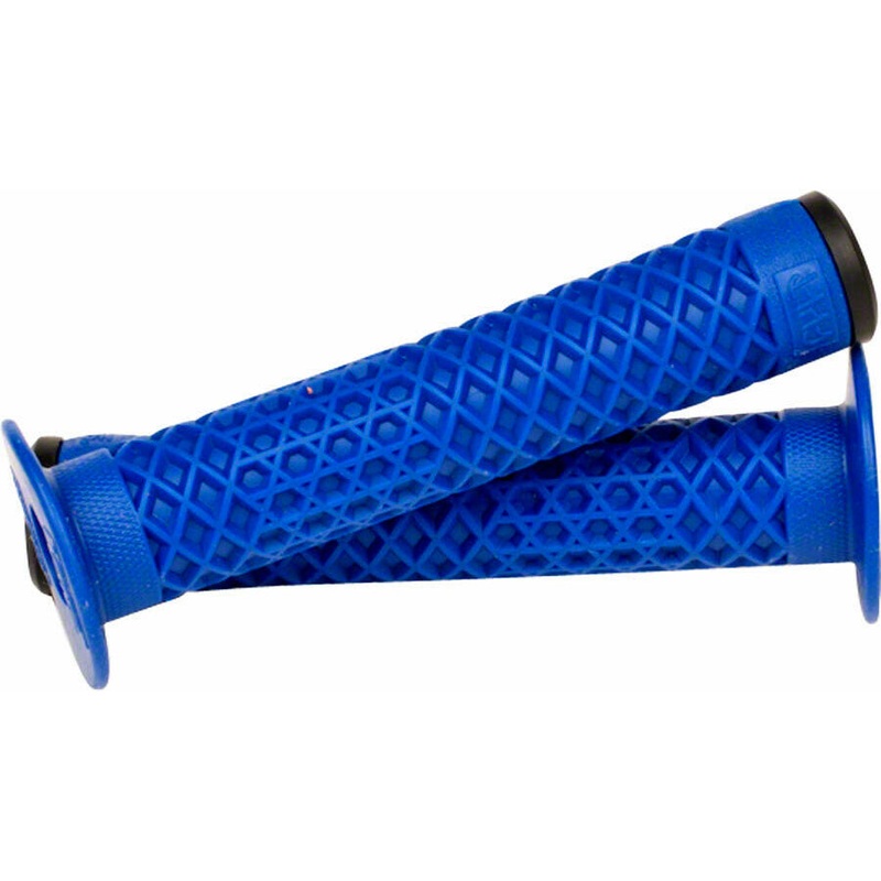 Cult Vans Waffle BMX Grips w/ Bar Ends – Flanged – Blue – USA Made