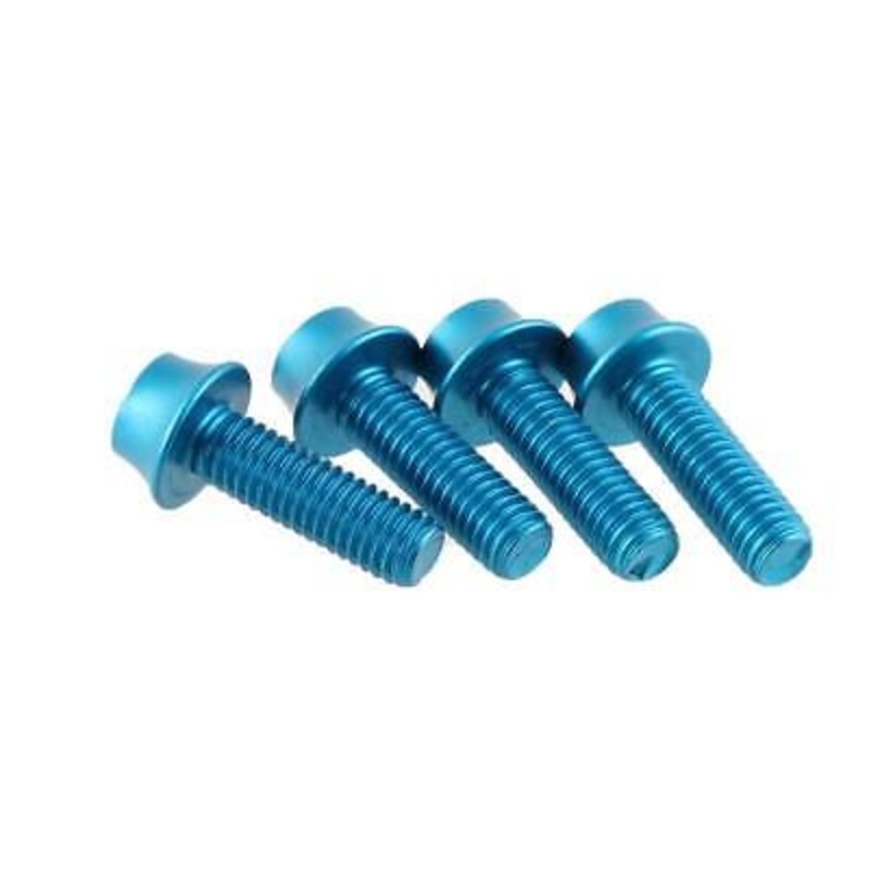 Wolf Tooth Components Aluminum Water Bottle Cage Bolts 4 pack Bolt Set – Blue