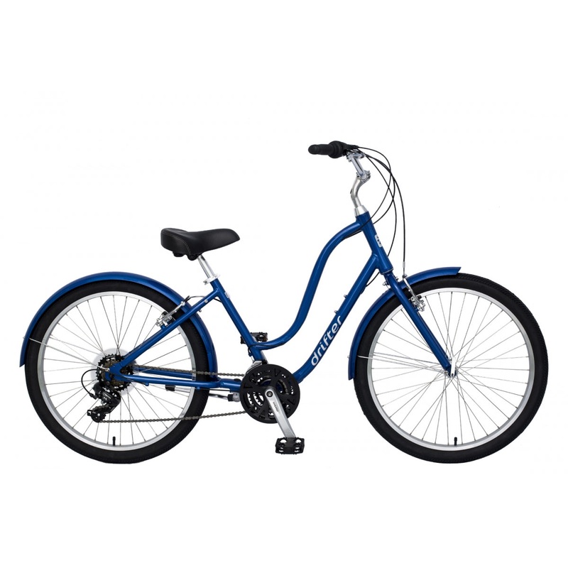 Sun Bicycles Drifter 21 Step-Thru & Bike Series  Lightweight Alloy Frames, 21-Speed Gearing, Cruiser Style, Foot-Forward Comfort, Stylish Colors