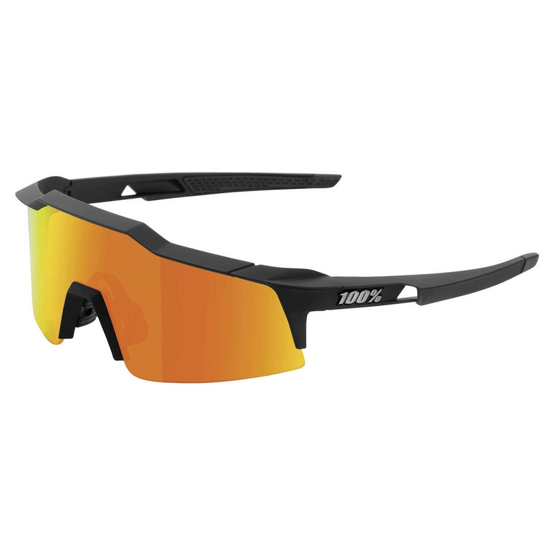 100% Speedcraft SL Performance Sunglasses – Soft Tact Black-HiPER Red Multilayer Mirror Lens