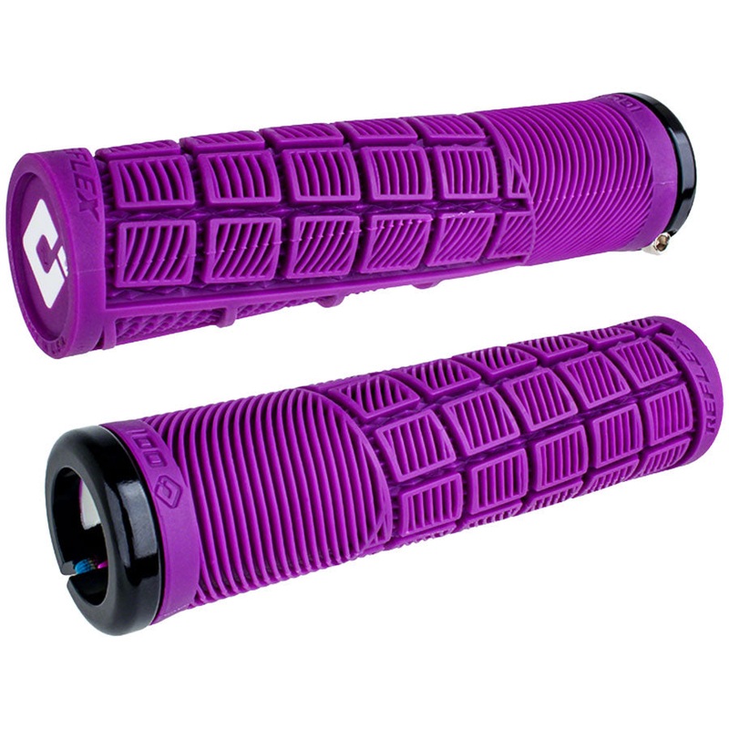 ODI Reflex V2.1 Grips – White/Purple, Lock-On