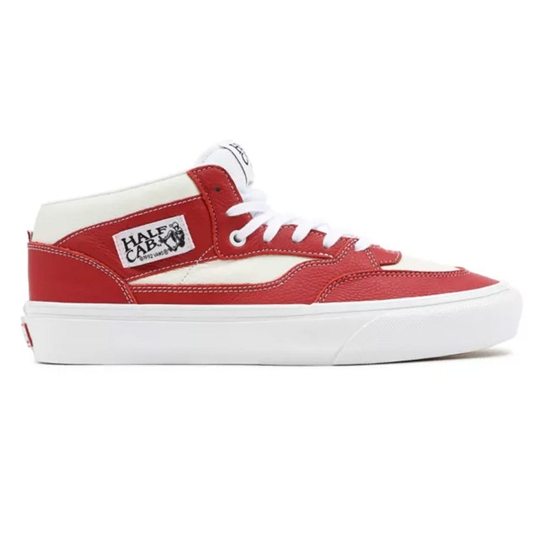 Vans Skate Sport Leather Skate Half Cab ’92 BMX Shoes-Chili Pepper/White
