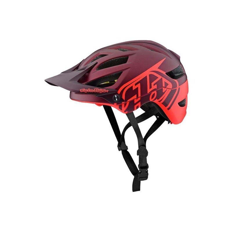 Troy Lee Designs A1 MIPS MTB Helmet – Classic – Burgundy-Orange – 2019