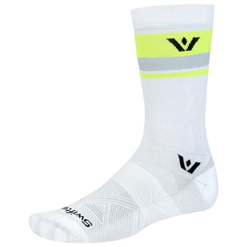 SwiftWick Aspire Crew Socks – White/Hi-Viz X-Large