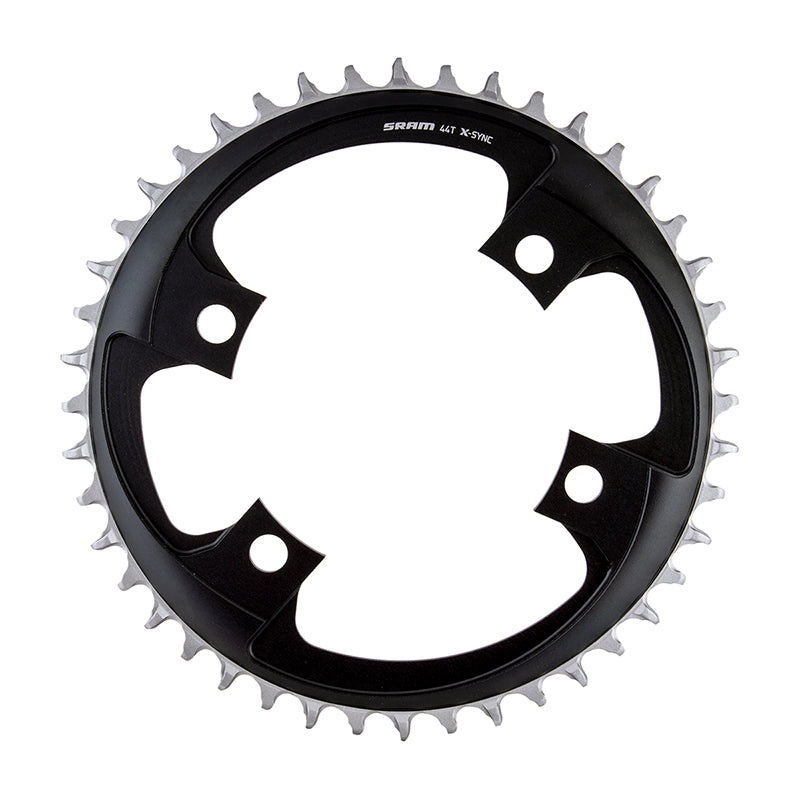 SRAM 44 Tooth 107mm BCD x 4-Bolt 1×12-Speed X-Sync Chainring Blast Black