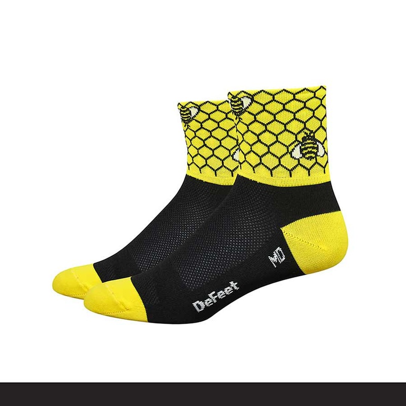 DeFeet Aireator 2-3″ Socks Black/Bright Gold XL Pair