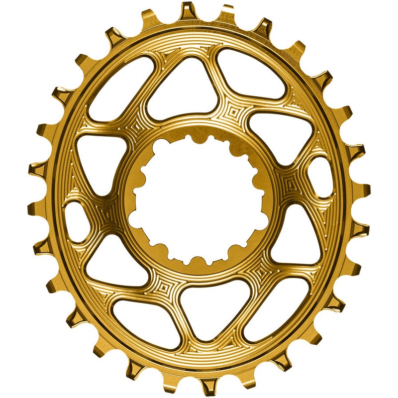absoluteBLACK Oval Narrow-Wide Direct Mount Chainring – 28t SRAM 3-Bolt Direct Mount 3mm Offset Gold