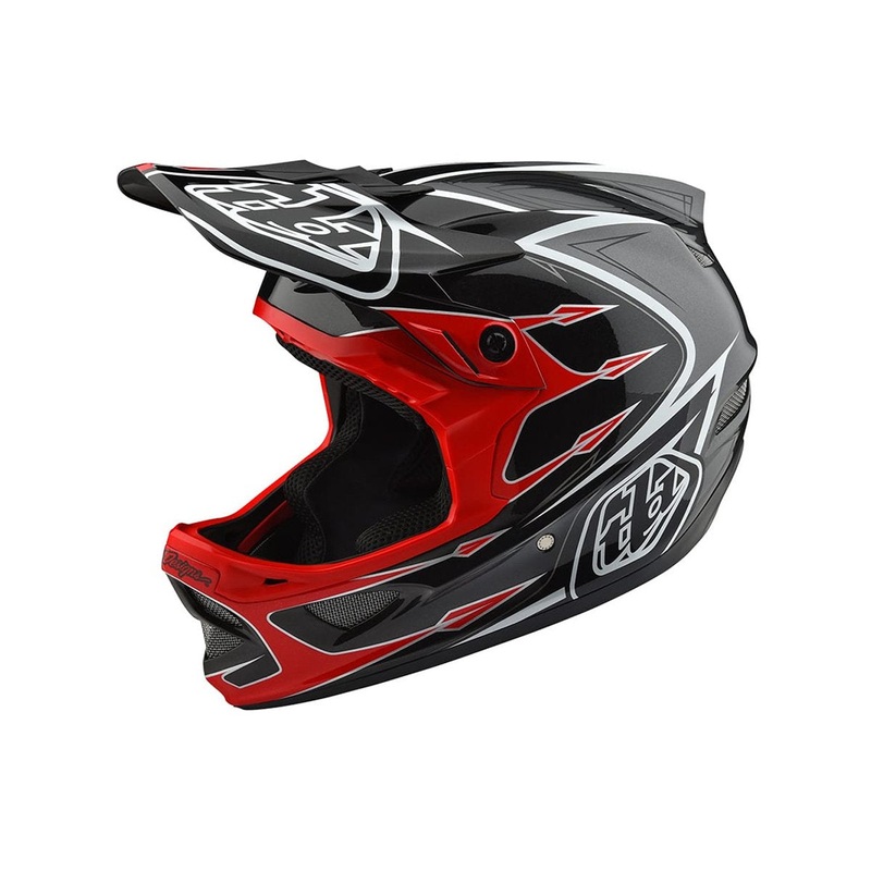 Troy Lee Designs D3 Composite Full Face Helmet – Corona Red-Gray – 2018