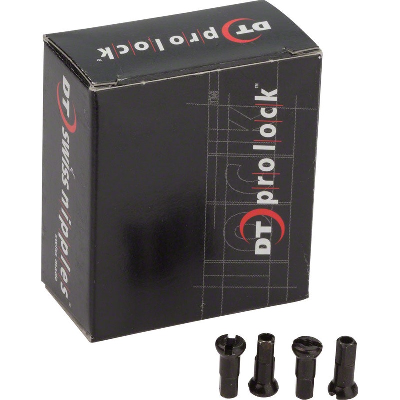 DT Swiss Pro Head Pro Lock Brass Nipples: 2.0 x 12mm Black Box of 100