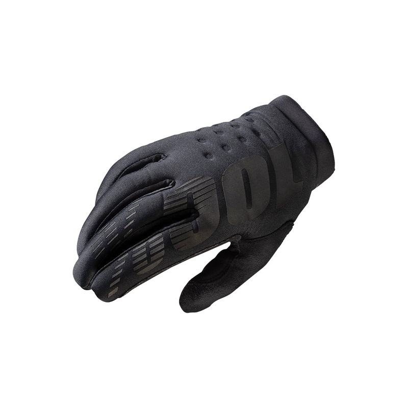 100% Brisker Gloves – Black Full Finger Mens Medium