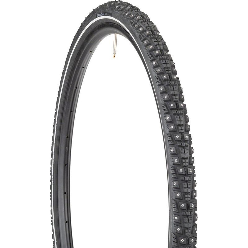 45NRTH Gravdal Tire – 700 x 38 Tubeless Folding Black 60 TPI 252 Concave Carbide Studs
