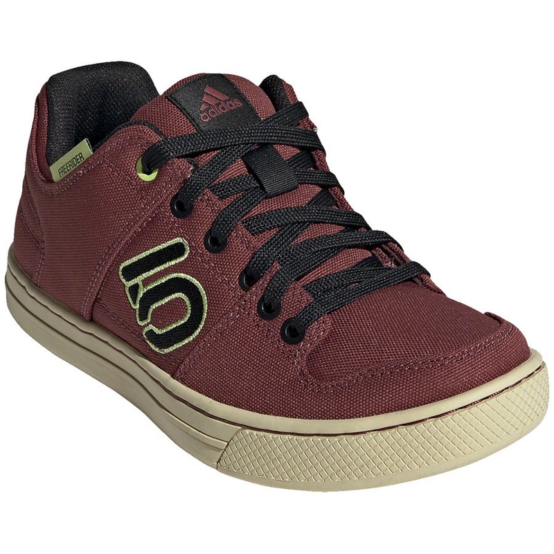 Five Ten Freerider Canvas Flat Shoes – Womens Quiet Crimson/Core BLK/Pulse Lime 6