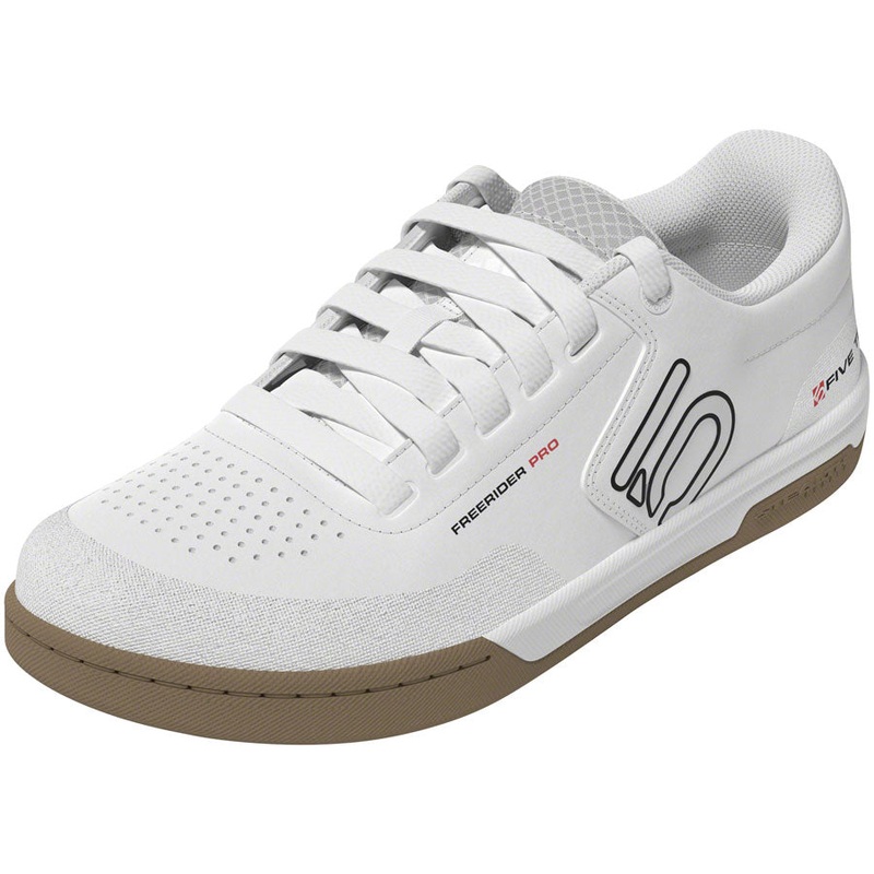Five Ten Freerider Pro Flat Shoes – Mens FTWR White/Core Black/Red 10.5