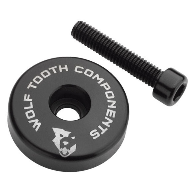 Ultralight Stem Cap with Integrated 5mm Spacer – Black
