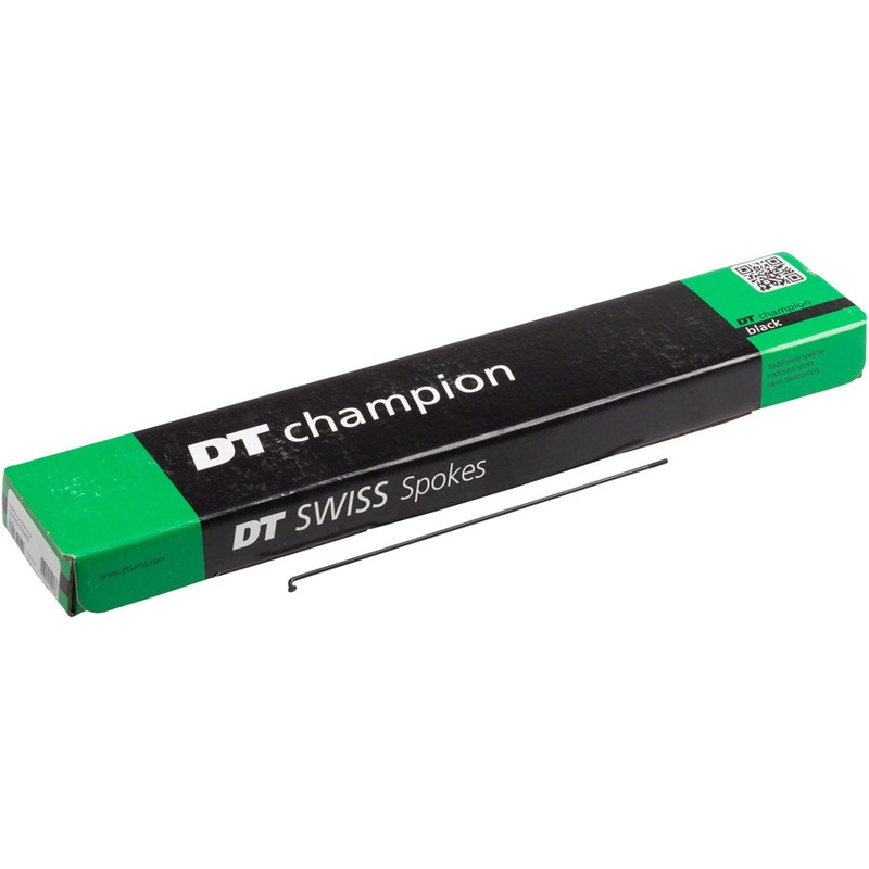 DT Swiss Champion Spoke: 2.0mm 175mm J-bend Black Box of 100