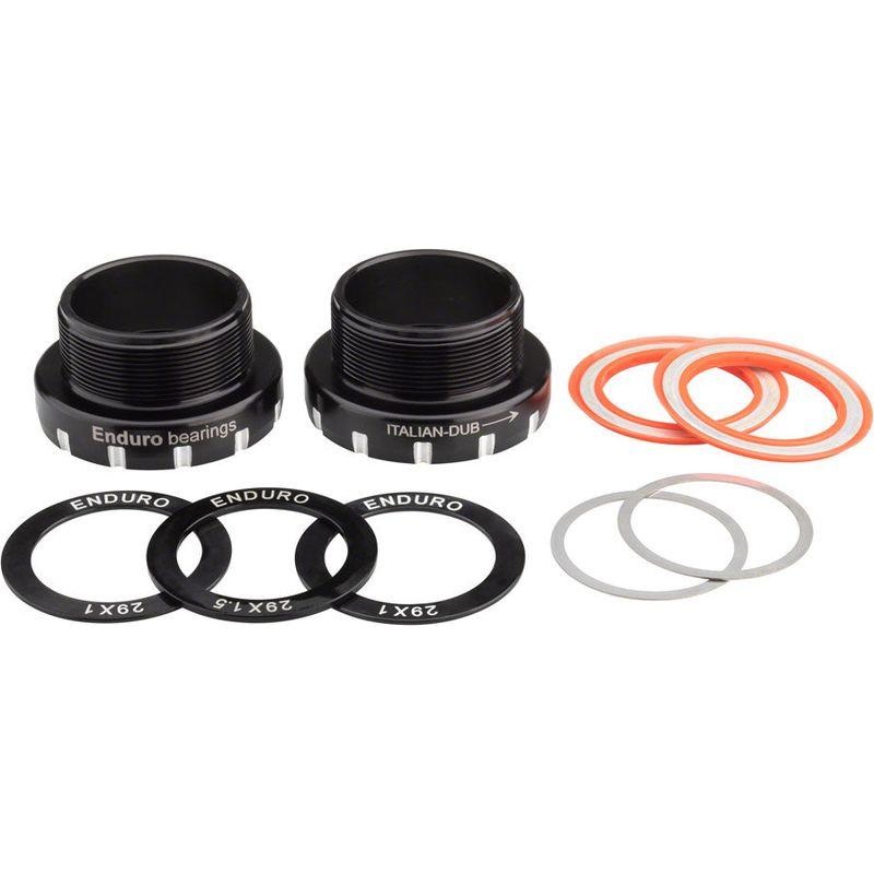 Enduro Italian Bottom Bracket for DUB Spindles Stainless Steel Angular Contact Bearings Black