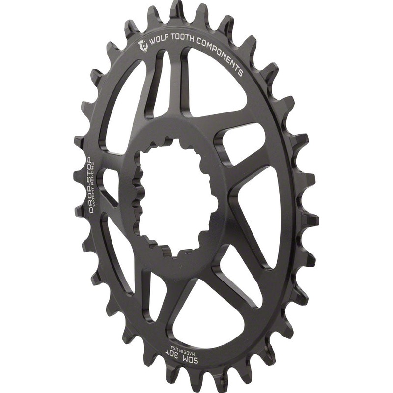 Wolf Tooth Elliptical Direct Mount Chainring – 30t SRAM Direct Mount Drop-Stop A For SRAM BB30 Short Spindle Cranks 0mm Offset BLK