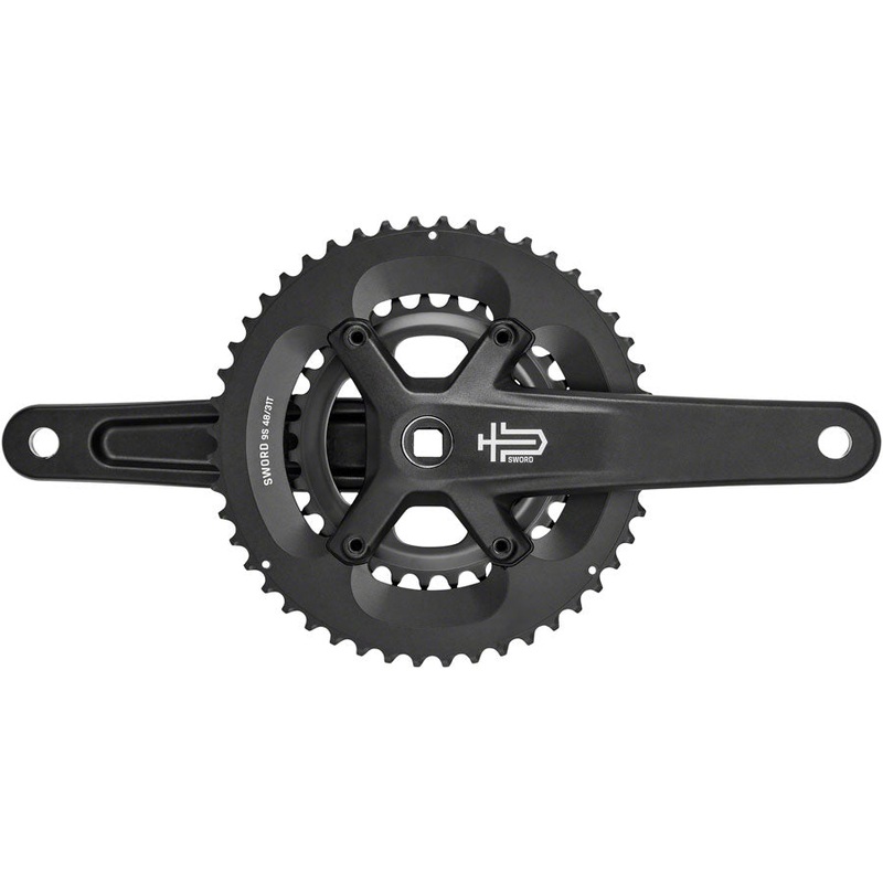 Sword BLK 2x Crankset – 175mm 9-Speed 48/31t 110/80 Asym BCD JIS Square Taper Spindle Interface BLK