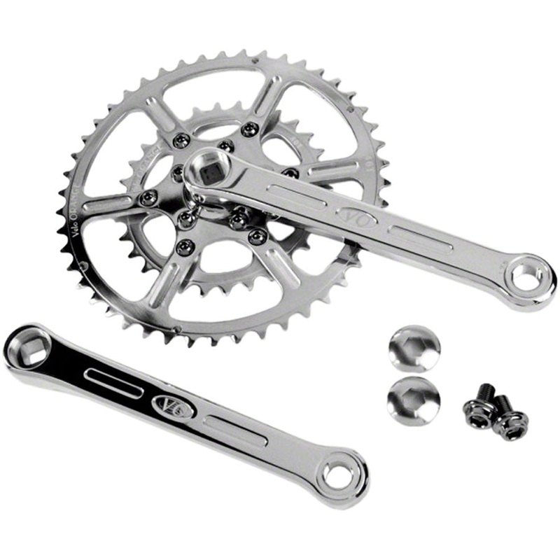 Velo Orange New Rando Crankset – 170mm, 8/9/10-Speed, 46/30t, 50.4 BCD, Square Taper JIS Spindle Interface, Polished Stainless