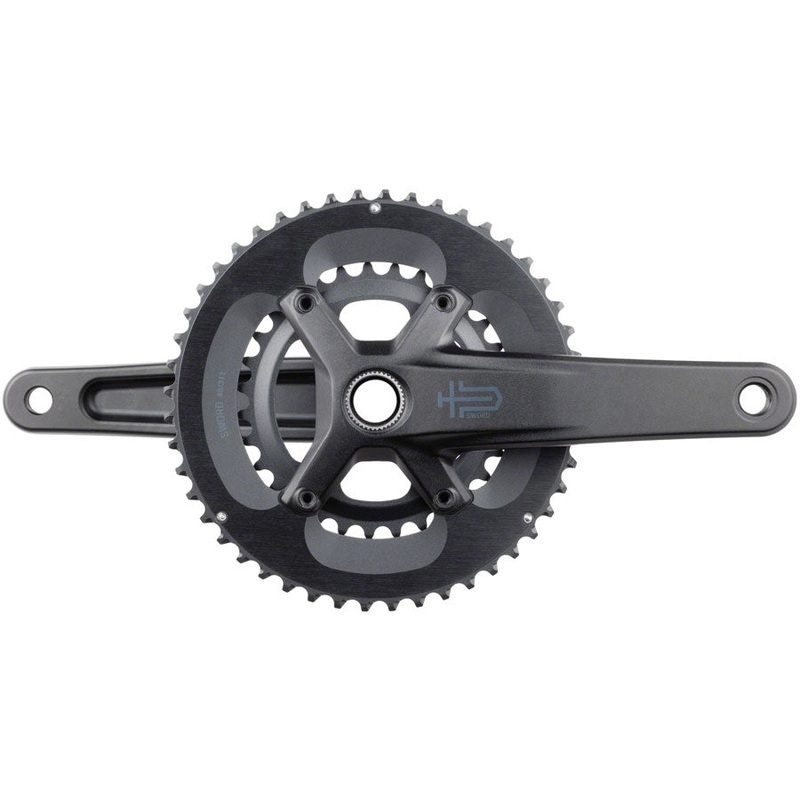 microSHIFT Sword 2x Crankset – 165mm 10-Speed 48/31t 110 Asym BCD  24mm Spindle BLK