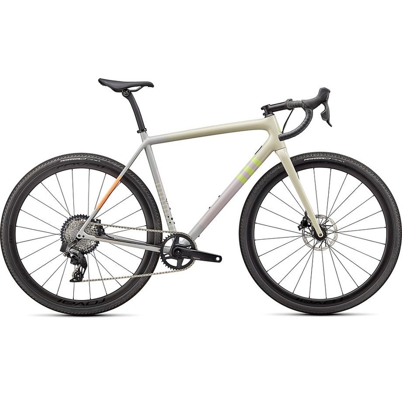 2022 Specialized crux expert bike gloss white speckled/dove grey/papaya/clay/lime 56