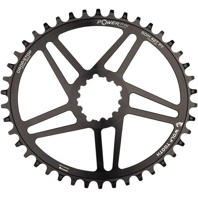 Wolf Tooth Elliptical Direct Mount Chainring – 40t SRAM Direct Mount 6mm Offset Drop-Stop Flattop Compatible BLK