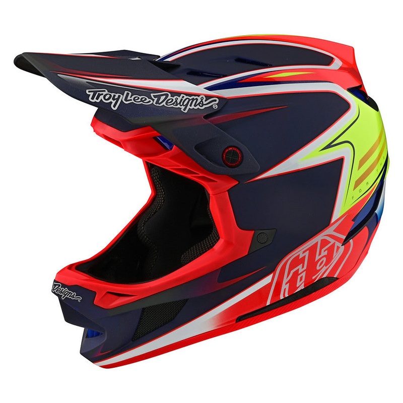 Troy Lee Designs D4 Carbon Full Face Helmet – Lines – Black-Red – 2022
