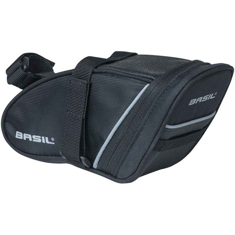 Basil Sport Design Saddle Bag – 1L, Strap Mount, Black