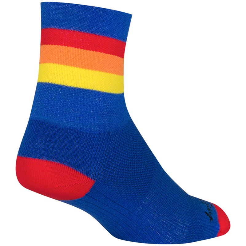 SockGuy Classic Vintage Socks – 4″ Blue/Red/Orange/Yellow Large/X-Large