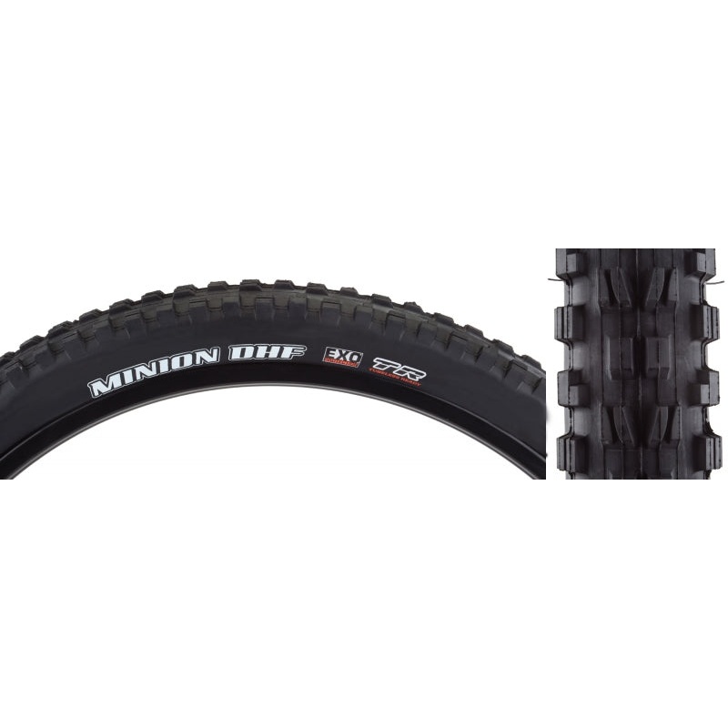 Maxxis Minion DHF Tire – 27.5 x 2.3 Tubeless Folding Black Dual Compound EXO
