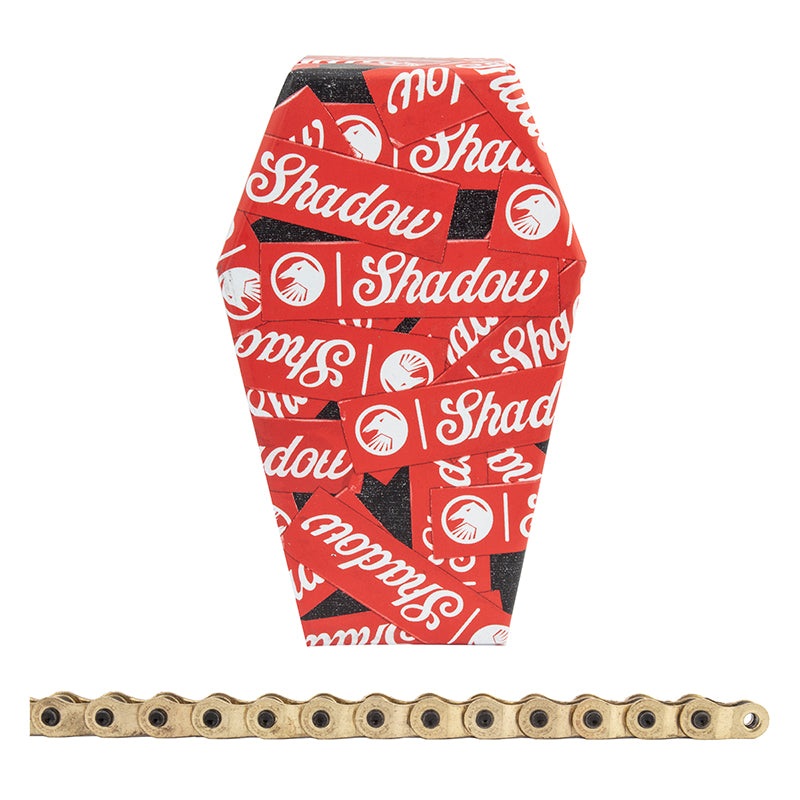 The Shadow Conspiracy Interlock V2 Chain – Single Speed 1/2″ x 1/8″ 98 Links Half Link Chain Gold