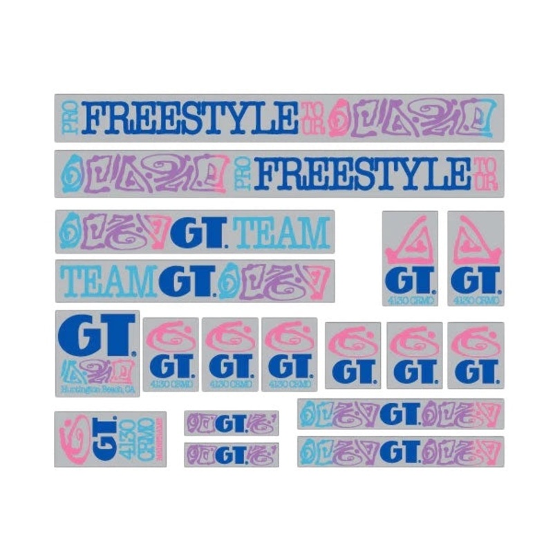 1989 GT Pro Freestyle Tour Team Decal Set