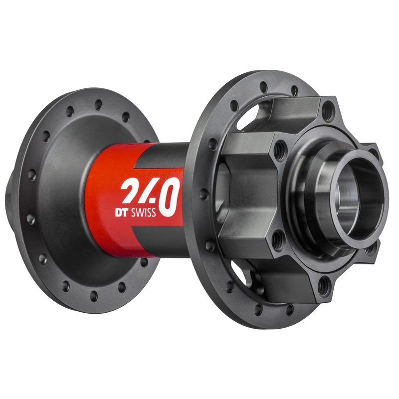 DT Swiss 240 Front Hub – 20 x 110mm DH Boost 6-Bolt Black/Red 32H