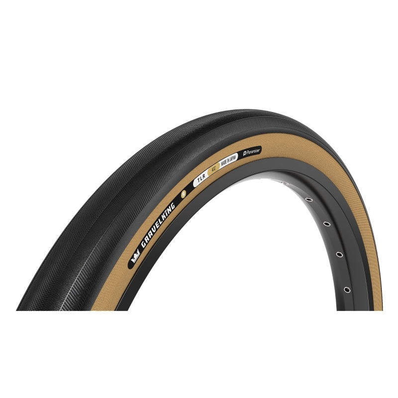 Panaracer GravelKing Slick R Tire – 700 x 35 Tubeless Folding Black/Amber