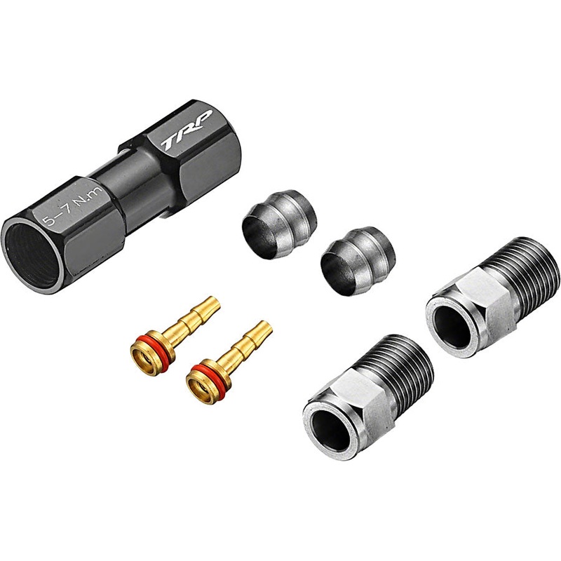 TRP TL1.3 Disc Brake Hose Coupler Kit – For 5.0mm, Coupler, Compression Ferrules, Brass Inserts with O-Ring, and Hose Retainer