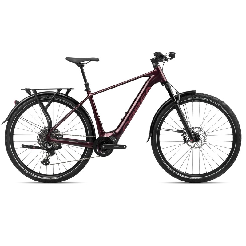 2024 Orbea KEMEN 10 Trekking Urban E-Bikes – Small, Metallic Burgundy Red (Gloss Matte)