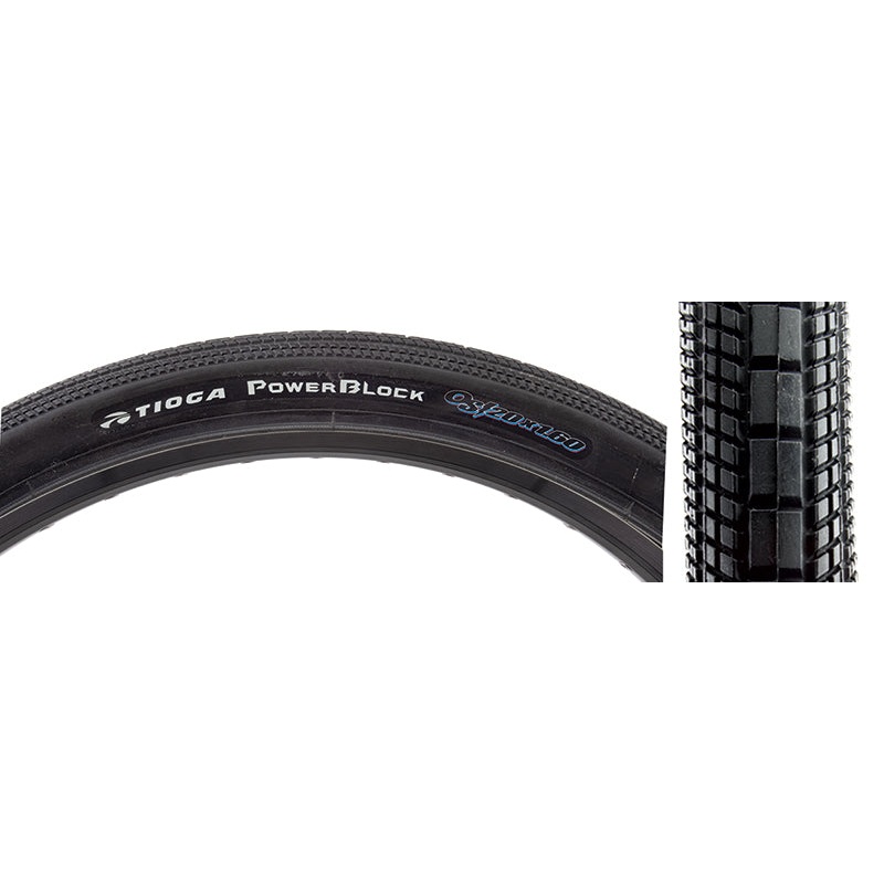 Tioga PowerBlock OS20 Tire – 20 x 1.6 Clincher Wire Black 60tpi