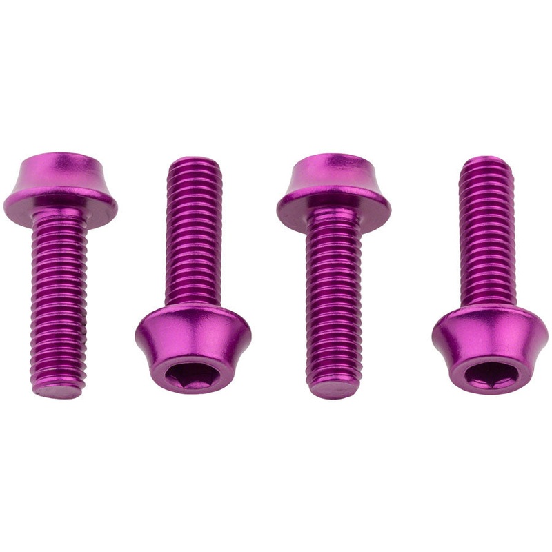 Wolf Tooth Water Bottle Cage Bolts – Set/4, Aluminum, Purple