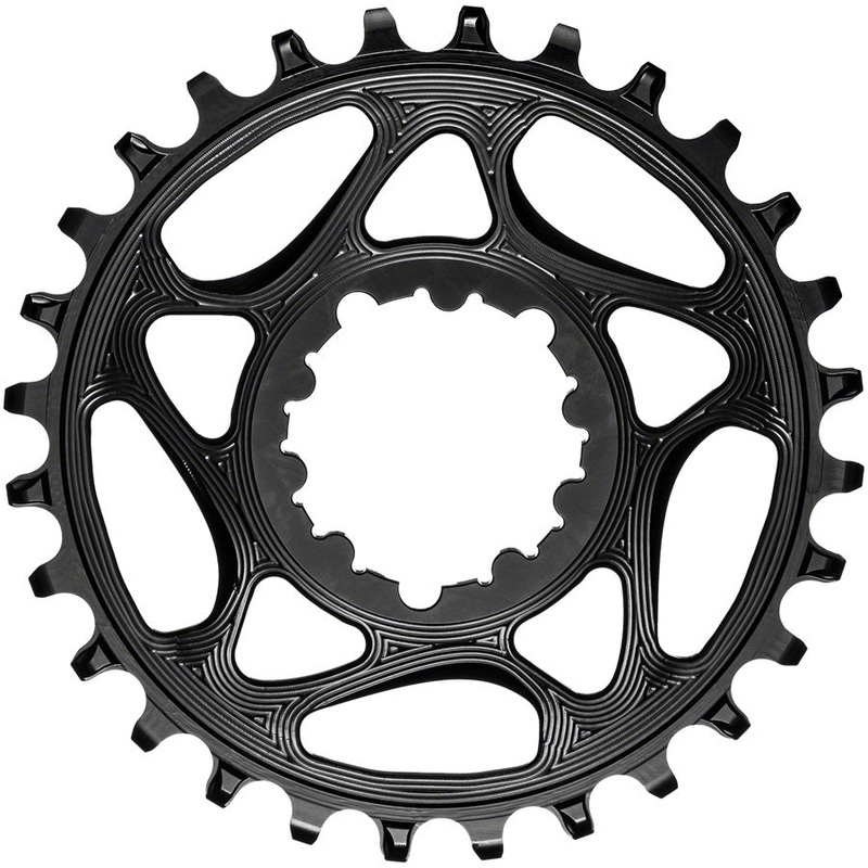 absoluteBLACK Round Narrow-Wide Direct Mount Chainring – 28t SRAM 3-Bolt Direct Mount 3mm Offset BLK