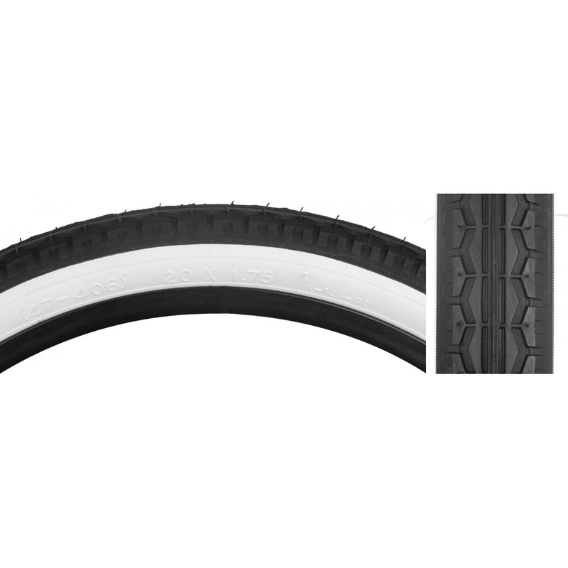 Sunlite Street 20 x 1.75 Clincher PSI Wire 40 Black/Wht Reflective BMX Bike