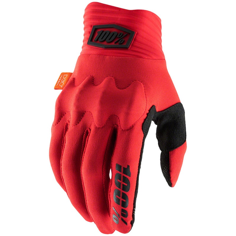 100% Cognito Gloves – Red/Black, Full Finger, Men’s, Small