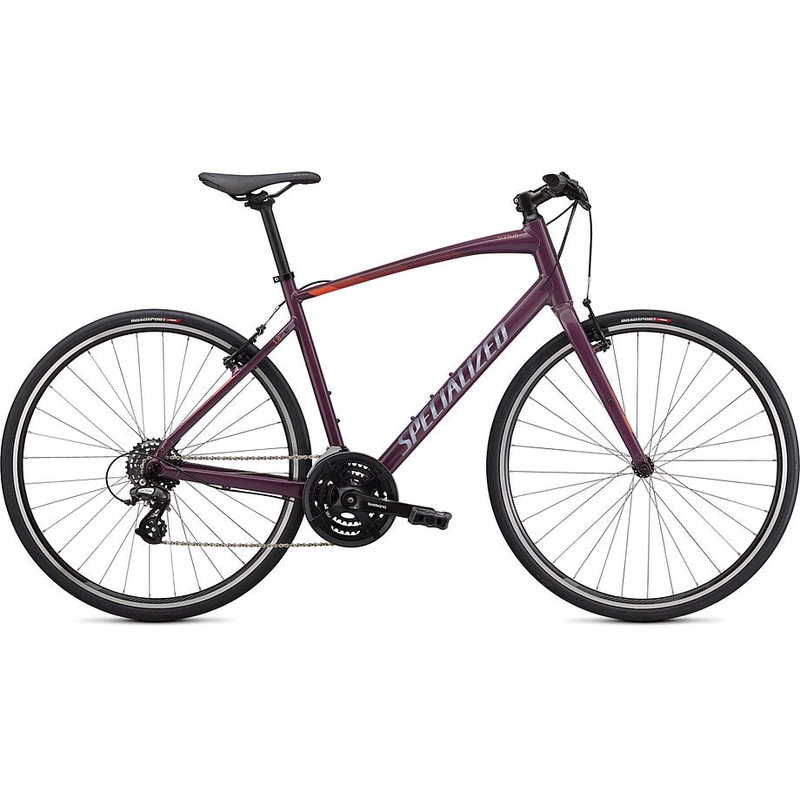 2021 Specialized sirrus 1.0 bike gloss cast lilac / vivid coral / satin black reflective l