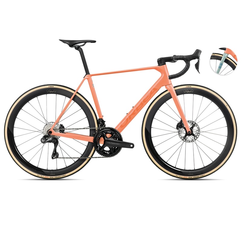 2025 Orbea ORCA M20iLTD Racing ROAD BIKE – 49cm, Orange Cloud (Matte) – Stone Blue (Matte-Gloss)