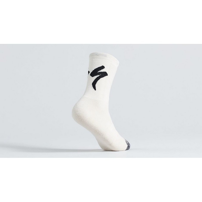 Specialized merino deep winter tall logo sock white mountains s