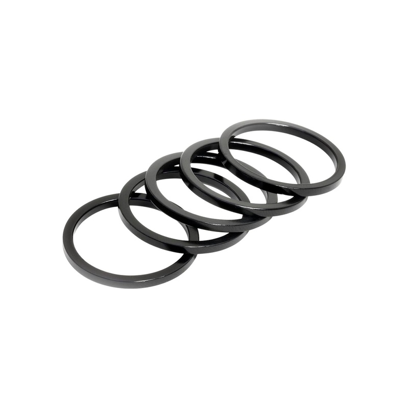 Wheels Manufacturing Aluminum Headset Spacer – 1-1/8″ 2.5mm Black 5-pack
